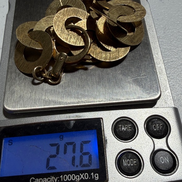 Vntg PR Ex Italy Vermeil Sterling Silver Textured Link Bracelet 8" 27.5g (2) - Picture 6 of 8